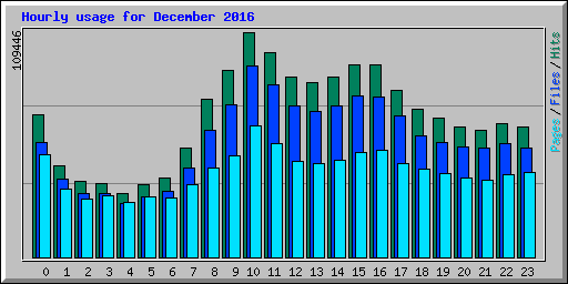 Hourly usage for December 2016