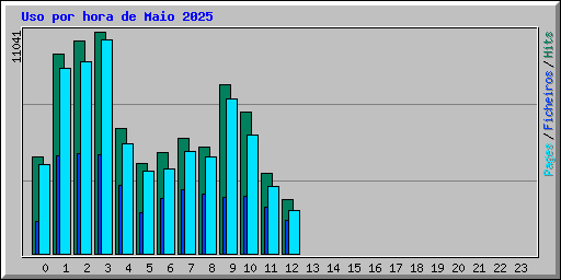 Uso por hora de Maio 2025